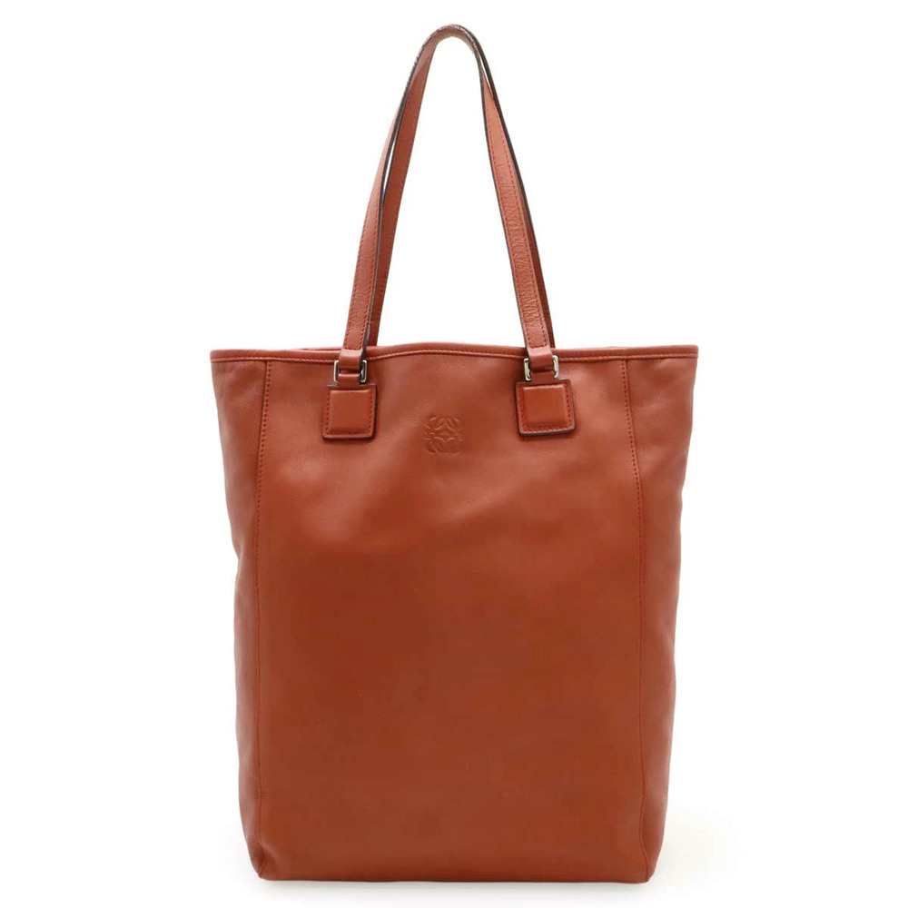 Loewe Anagram Tote Bag Shoulder Hobo Vertical Leather Terracotta